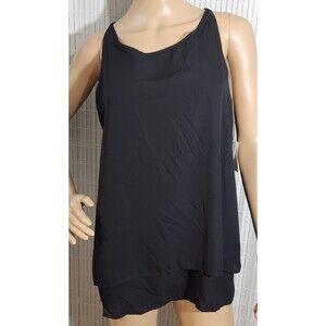Zac And Rachel sleeveless Top with layers For Women Size Large Black Color B1